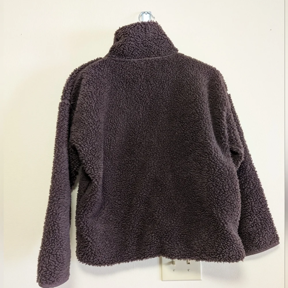 J.Crew Sherpa Fleece Pullover Brown Quarter Zip Jacket Small